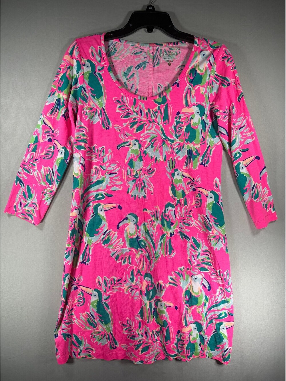 Lilly Pulitzer Toucan Can Print Pima Cotton Beacon Dress  Size Small